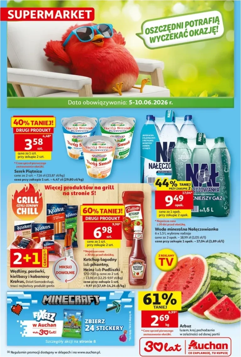 Najnowsza gazetka Supermarket Auchan ważna od 05.06.2026 ⭐ - strona 1