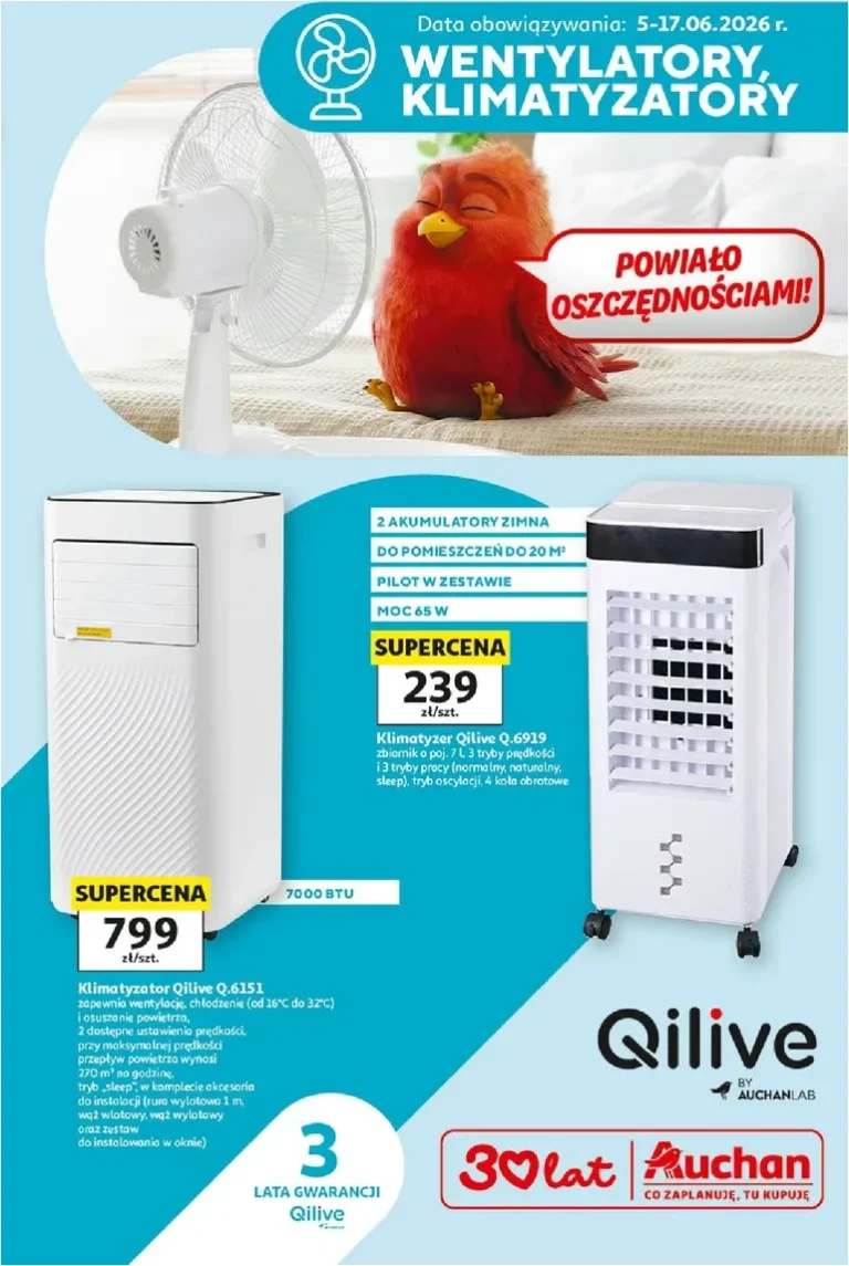 Najnowsza gazetka Hipermarket Auchan – Wentylatory ważna od 05.06.2026 ⭐ - strona 1
