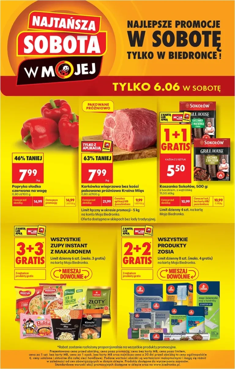 Biedronka – Najtansza sobota gazetka od 06.06.2026 - strona 1
